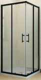 ARNEY 1000 x 1000 BLACK FRAME SHOWER, DOUBLE SLIDING DOORS, CORNER WASTE