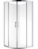 TONDO 900 x 900 CHROME SHOWER, CORNER WASTE