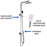 RAIN SHOWER UNIVERSAL INLET - SQUARE CHROME