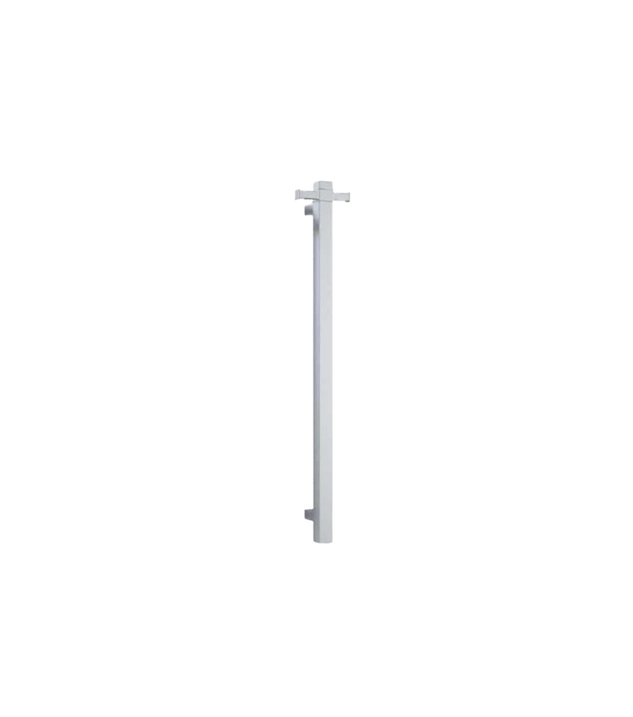VERTICAL HEATED TOWEL RAIL - BRUSHED NICKEL SQUARE