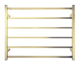 6 BARS 800mm HEATED TOWEL RAIL BRUSHED GOLD