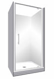 Alcove 900 x 900 Chrome Shower, Center Waste