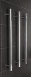 VERTICAL HEATED TOWEL RAIL - BRUSHED NICKEL ROUND
