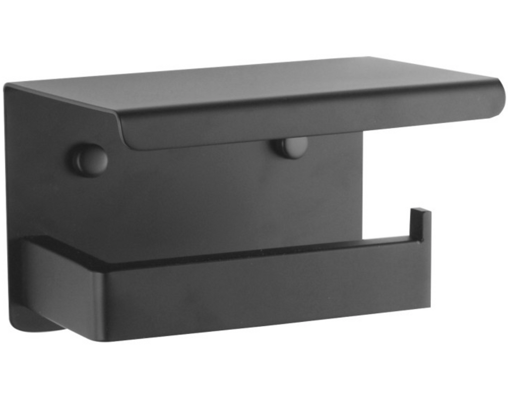 FLAT PLATE TOILET ROLL HOLDER - MATTE BLACK - Bathroom Clearance