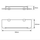 500x128MM GLASS SHELF