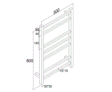 HEATED TOWEL RAIL STAINLESS STEEL - CHROME FINISH 7 BARS 500MM WIDE - Bathroom Clearance