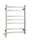 HEATED TOWEL RAIL STAINLESS STEEL - CHROME FINISH 7 BARS 500MM WIDE - Bathroom Clearance