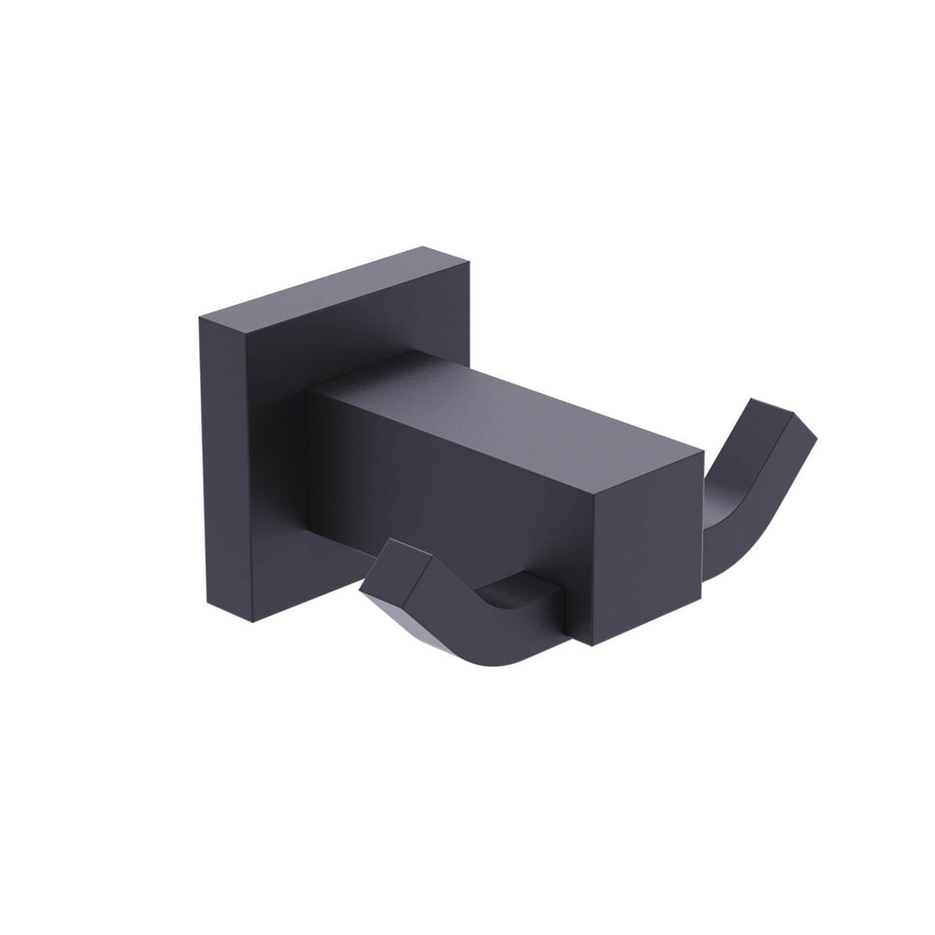 MIRO DOUBLE ROBE HOOK - MATTE BLACK