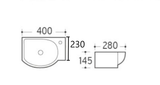 PURITY RIGHT HAND SMALL BASIN 400X280MM