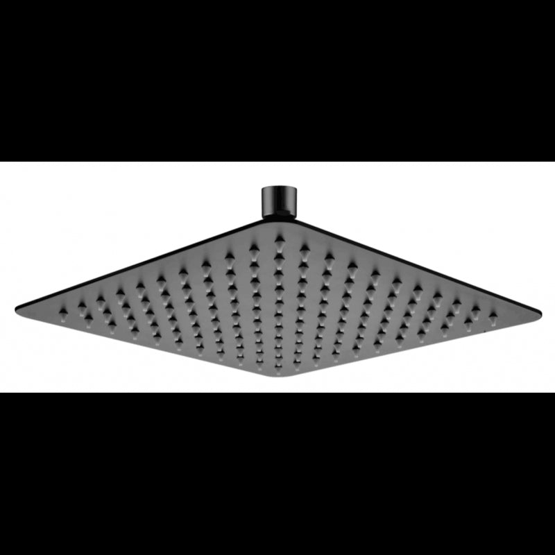 SQUARE RAIN HEAD - MATTE BLACK FINISH 250MM - Bathroom Clearance