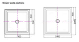 CUBO 900 x 900 CHROME SHOWER, CENTRE WASTE