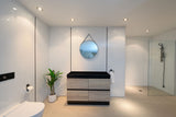 PLYWOOD 1200 FLOOR STANDING VANITY DOUBLE BLACK LIGHT OAK BASE ONLY - Bathroom Clearance