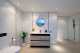 PLYWOOD 1200 FLOOR STANDING VANITY DOUBLE BLACK LIGHT OAK BASE ONLY - Bathroom Clearance