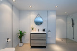 PLYWOOD 600 BLK/LO FLOOR STANDING VANITY (2-DRAWER) WITH CERAMIC TOP - Bathroom Clearance