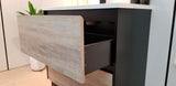 PLYWOOD 600 BLK/LO FLOOR STANDING VANITY (2-DRAWER) WITH CERAMIC TOP - Bathroom Clearance