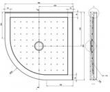 TONDO 900X900 ROUND TRAY CENTER WASTE