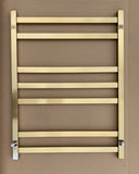 7 BARS 600mm HEATED TOWEL RAIL BRUSHED GOLD