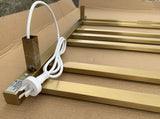 7 BARS 600mm HEATED TOWEL RAIL BRUSHED GOLD