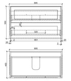 HAMPTON PLYWOOD 900 WALL-HUNG VANITY WITH CERAMIC TOP