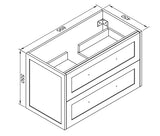 HAMPTON PLYWOOD 900 WALL-HUNG VANITY WITH CERAMIC TOP
