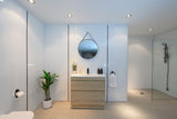 PLYWOOD LIGHT OAK SLIM VANITY 750x360 WITH CERAMIC TOP - Bathroom Clearance