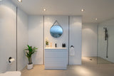 PLYWOOD WHITE GLOSS SLIM VANITY 900x360 WITH CERAMIC TOP - Bathroom Clearance