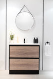 PLYWOOD 900 FLOOR STANDING VANITY BLACK LIGHT OAK WITH CERAMIC TOP - Bathroom Clearance