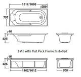 ENGLEFIELD Studio II Rectangular Bath 1800 - Bathroom Clearance