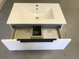 Plywood WHITE GLOSS WALLHUNG 600mmx460mm  2 drawers with with Ceramic top - Bathroom Clearance