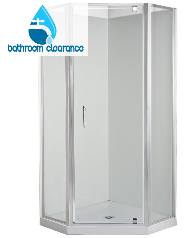 ANGOLO 1000 x 1000 CHROME SHOWER, CORNER WASTE