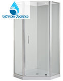 ANGOLO 1000 x 1000 CHROME SHOWER, CORNER WASTE