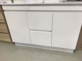 PLYWOOD 1200 FLOOR STANDING WHITE VANITY 2 DRAWERS 2 DOORS BAES ONLY