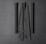 DELUXE HEATED TOWEL RAIL STAINLESS STEEL - VERTICAL BAR - MATTE BLACK FINISH 1 BAR - Bathroom Clearance