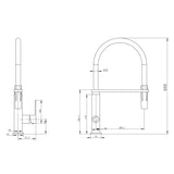 Kitchen Mixer Pull Out Chrome With Black Hose - Bathroom Clearance
