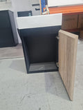 PLYWOOD 400mm PICCOLO WALLHUNG CABINET - BLACK/LIGHT OAK
