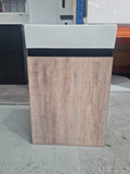 PLYWOOD 400mm PICCOLO WALLHUNG CABINET - BLACK/LIGHT OAK