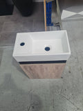 PLYWOOD 400mm PICCOLO WALLHUNG CABINET - BLACK/LIGHT OAK