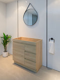 PLYWOOD 900 LIGHT OAK FLOORSTANDING VANITY BASE ONLY NO TOP - Bathroom Clearance
