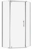 ANGLE 900 x 900 SEMI-FRAMELESS CHROME SHOWER, CORNER WASTE