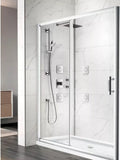 Alcove 1200 x 900 Sliding Chrome Shower Center Waste