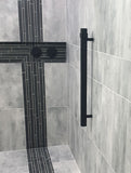 VERTICAL HEATED TOWEL RAIL - MATTE BLACK SQUARE