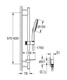 RAINSHOWER SMARTACTIVE SLIDE SHOWER ROUND BRUSHED NICKEL