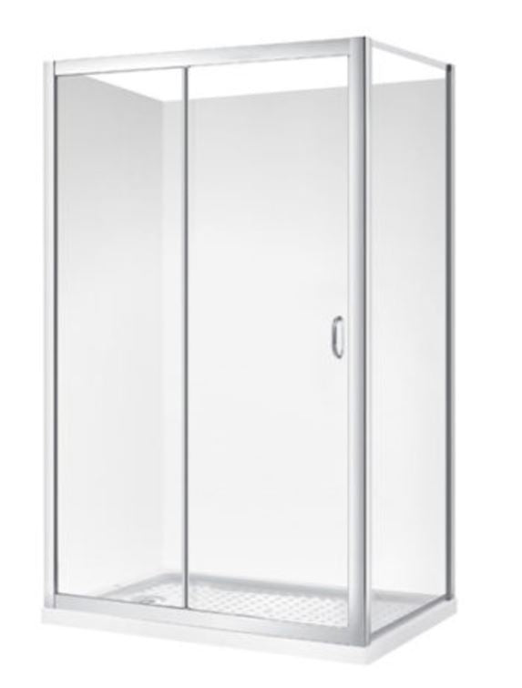 CUBO 1200 x 800 CHROME SHOWER, CENTRE WASTE