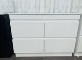 PLYWOOD 1200 MATTE WHITE FLUTED VANITY WITH WHITE GLOSS CERAMIC TOP