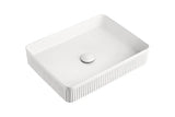 SQUARE FLUTED 500MM GLOSS WHITE BASIN