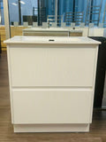 PLYWOOD 900 MATTE WHITE FLUTED VANITY WITH MATTE WHITE CERAMIC TOP