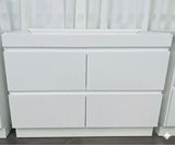 PLYWOOD 1500 MATTE WHITE FLUTED VANITY BASE ONLY