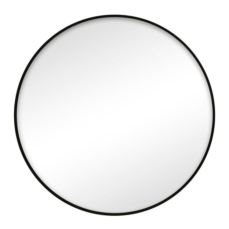 600MM ROUND MIRROR WITH METAL BLACK FRAME