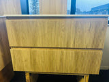 PLYWOOD 750 WALLNUT FLUTED VANITY WALLHUNG WITH CERAMIC TOP