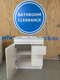 PLYWOOD WHITE GLOSS 750 VANITY FLOOR STANDING WITH CERAMIC TOP